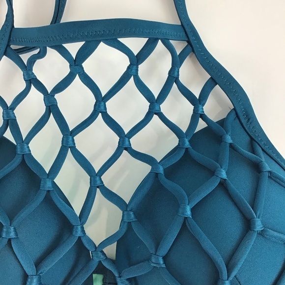 Shade & Shore Teal Net Bikini Top Light Lift | 36B - Picture 4 of 11